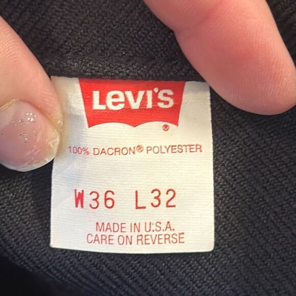 Vintage Levi’s Black Dacron Polyester Pants Trousers size W36 L32 Made in USA - Picture 8 of 9